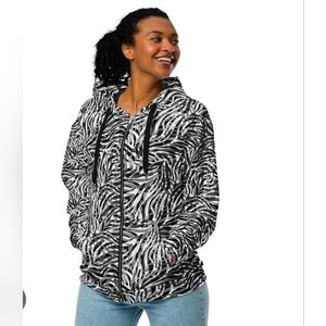 Erin London Black and White Patterned Women's Hoodie